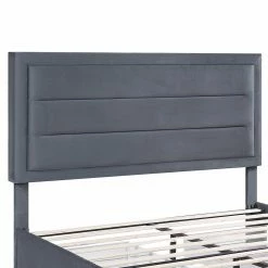 Coupon ✨ Queen Furniture Of America Metrolia 4-Drawer Upholstered Platform Bed - Full - Gray 😀 -Beds Shop scaleENLB5657