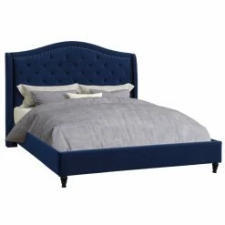 Wholesale ✔️ Best Master Furniture Franklin Velvet Tufted Wingback Platform Bed - California King - Blue 😍 -Beds Shop scaleFIRR317