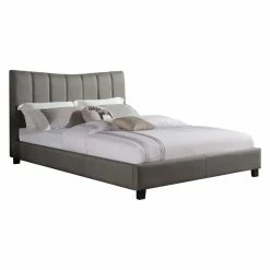 Cheapest 🤩 Double / Full Size Beds Gold Sparrow Morgan Pebble Upholstered Channel Tufted Platform Bed 🎁 -Beds Shop scaleGOLP168