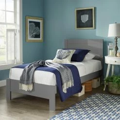 Budget 🛒 Queen Weston Home Irwin Slatted Platform Bed 👏 -Beds Shop scaleHME3679