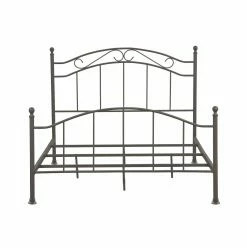 Deals 👍 HomeFare Scrolled Metal Panel Bed - King 🎉 -Beds Shop scaleHOMM2257