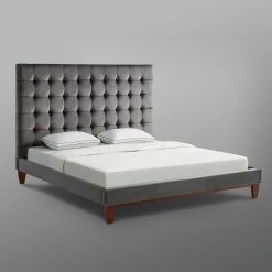 Wholesale 👏 King Inspired Home Scott Velvet Upholstered Platform Bed 🥰 -Beds Shop scaleINSP067