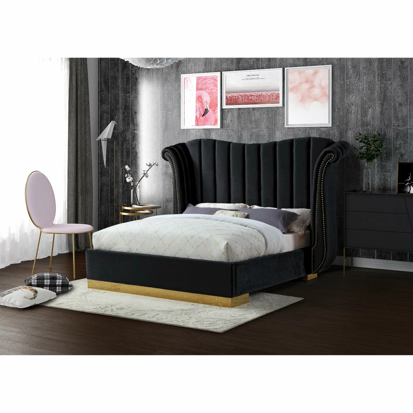 New β King Meridian Furniture Inc Flora Upholstered Wingback Low Profile Bed With Nailhead Trim π₯ 7 New β King Meridian Furniture Inc Flora Upholstered Wingback Low Profile Bed With Nailhead Trim π₯ - Image 5