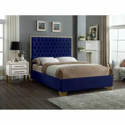 Cheapest 💯 King Meridian Furniture Inc Lana Tufted Low Profile Bed 🎉 -Beds Shop scaleMERI596