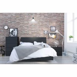Hot Sale 🛒 Queen Nexera Noir/Opaci-T Wood Platform Bed 🔔 -Beds Shop scaleMFI697