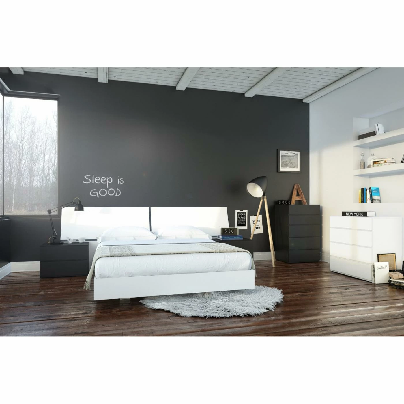 Outlet π Queen Nexera Panoramic Headboard And Platform Bed π₯° 7 Outlet π Queen Nexera Panoramic Headboard And Platform Bed π₯° - Image 5