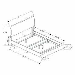 Wholesale 😉 Queen Monarch Specialties Mid-Century Modern Upholstered Panel Bed 👏 -Beds Shop scaleMON1570