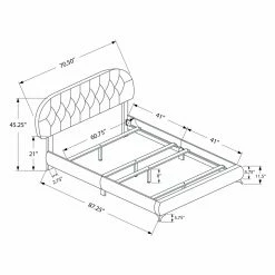Flash Sale 🧨 Queen Monarch Specialties Retro Tufted Faux Leather Panel Bed 🛒 -Beds Shop scaleMON1576