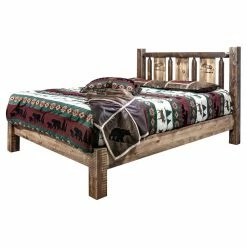 Cheap 👏 Queen Montana Woodworks Homestead Collection Platform Bed With Laser Engraved Design ✔️ -Beds Shop scaleMONT378