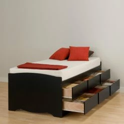 Coupon 🧨 Prepac Manufacturing Queen Prepac Tall Storage Platform Bed 🎉 -Beds Shop scalePRM096