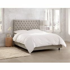 Best reviews of 🧨 Skyline Furniture California King Skyline Tufted Velvet Tall Upholstered Bed 👏 -Beds Shop scaleSKY1258