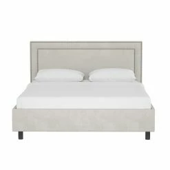 Flash Sale 😉 All Other Brands California King Upholstered Platform Bed With Nailhead Border 🎁 -Beds Shop scaleSKY2361