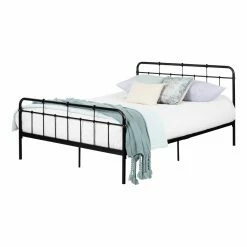 Budget 👏 Queen South Shore Gravity Spindle Metal Platform Bed 👍 -Beds Shop scaleSSI1914