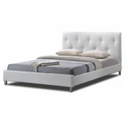 Best Sale ⌛ Queen Baxton Studio Barbara Crystal Button Upholstered Platform Bed 🔥 -Beds Shop scaleWSI2874