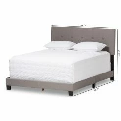 Cheapest 👍 King Baxton Studio Hampton Low Profile Bed 🔥 -Beds Shop scaleWSI3212