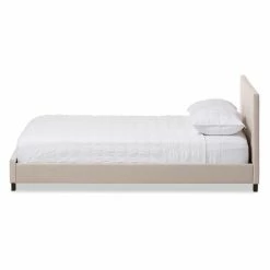 Best Sale 🔥 Queen HN Home Spokane Transitional Panel Stitched Upholstery Platform Bed 😀 -Beds Shop scaleWSI3241