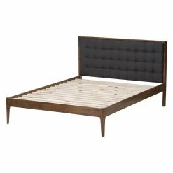 Buy 🤩 King HN Home Strutt Mid-Century Modern Solid Wood Platform Bed 🎁 -Beds Shop scaleWSI3485