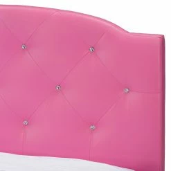 Cheapest 😉 Baxton Studio Canterbury Hot Pink Faux Leather Queen Size Platform Bed 👍 -Beds Shop scaleWSI3518