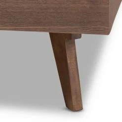 Discount ⭐ King HN Home Scott Mid-Century Modern Walnut Brown Finished Solid Wood Platform Bed Frame 🎁 -Beds Shop scaleWSI3680