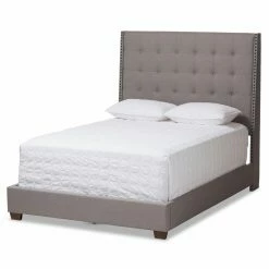 Wholesale ❤️ King Baxton Studio Georgette Modern And Contemporary Fabric Upholstered Panel Bed 😀 -Beds Shop scaleWSI3817
