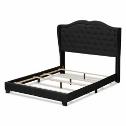 Best deal 🔔 King Baxton Studio Aden Upholstered Low Profile Bed 🧨 -Beds Shop scaleWSI4037