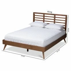 Best reviews of ✨ Queen HN Home Krier Mid-Century Modern Wood Platform Bed 💯 -Beds Shop scaleWSI4596