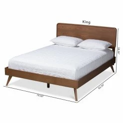 Deals 😉 Queen Baxton Studio Demeter Wood Platform Bed 👏 -Beds Shop scaleWSI4597