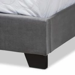 Buy 🧨 Queen Baxton Studio Samantha Upholstered Button Tufted Panel Bed 😀 -Beds Shop scaleWSI4935
